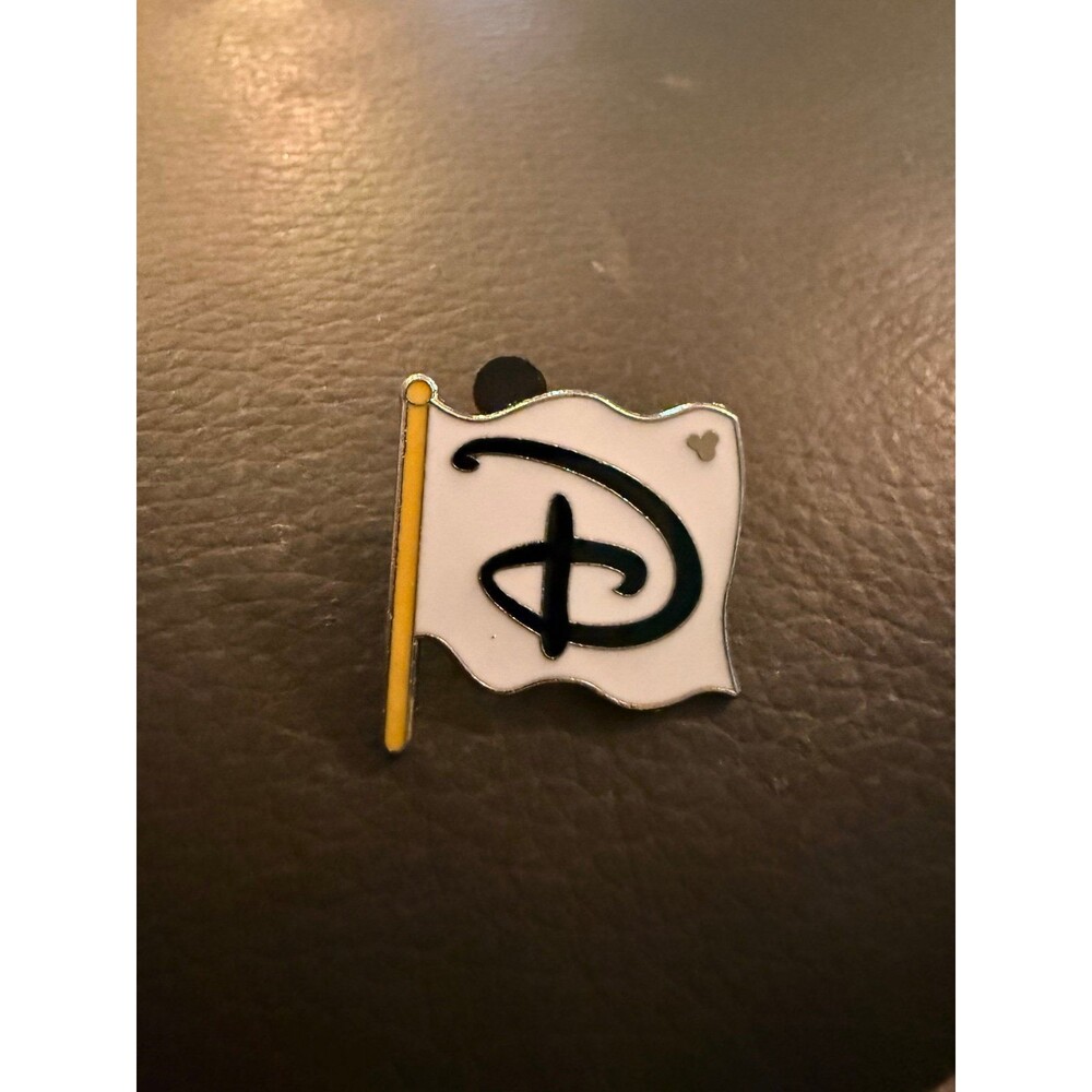 Disney Hidden Mickey Pin known as the "Classic D Flag" from the Fun Icons series